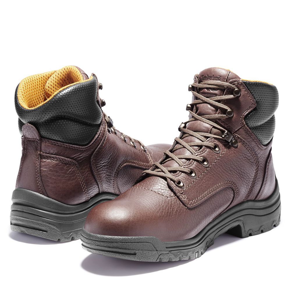 Timberland Μποτακια Εργασίας Ανδρικα Βαθυ Καφε - Pro® Titan® 6\" Soft Toe - Greece 5783041-NY